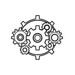 Interlocking gears illustration, showing how parts function.