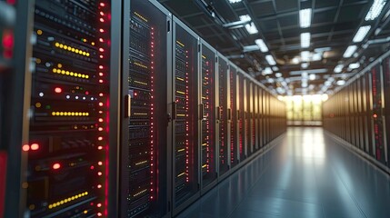 Fototapeta premium Exploring the Intricate World of Data Centers: A Glimpse into the Heart of Modern Technology