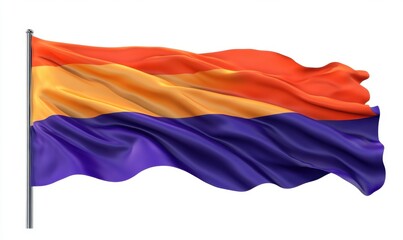 Fototapeta premium Flag of South Ossetia waving, isolated white background, patriotic symbol, for national pride