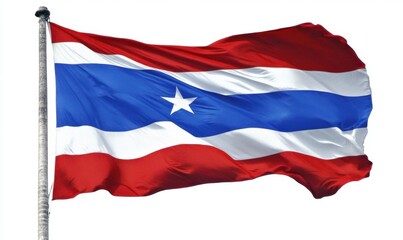 Fototapeta premium Flag of Texas waving, outdoors, clear sky, patriotic symbol, for websites and publications