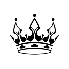 Royal crown illustration: A simple, elegant rendering of a crown featuring pointed spires and a minimalist design.