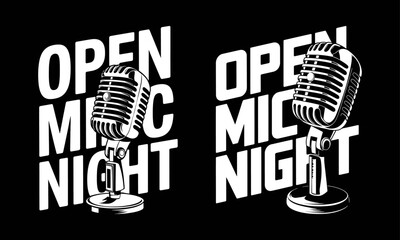 Open Mic Night T-Shirt Design - Celebrate Your Voice with Bold and Stylish Microphone Graphics! Perfect for Musicians, Comedians, and Anyone Who Loves to Perform and Share Their Talent!