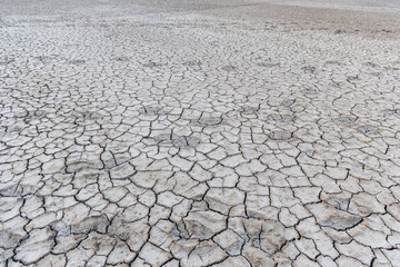 dry cracked farm fields close up view from top angle