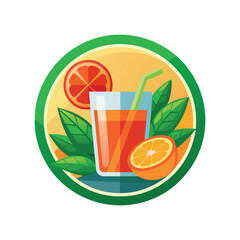 glass of orange juice with lime