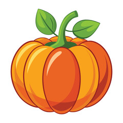 pumpkin with leaves