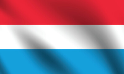 Luxembourg flag official colors and proportion digital vector illustration. Pleated flag.
