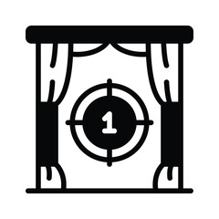 Countdown on screen icon in cinema and theater hall