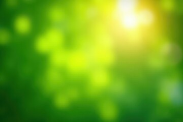 Obraz premium Vibrant green bokeh, sunlit leaves, summer glow, bright, bokeh