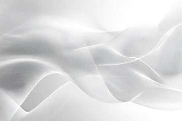 Obraz premium Contemporary Flowing White Waves on Elegant Grey Background for Business and Cyberspace Designs