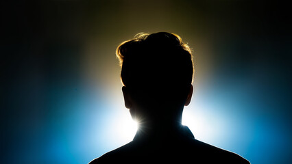 A silhouette of a man