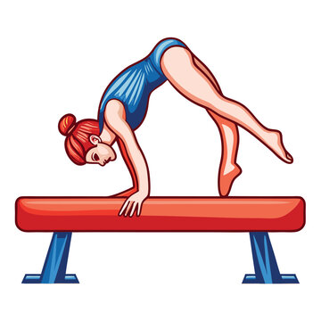 A graceful gymnast, flawlessly executing a perfect back handspring in a vibrant purple leotard.  High-definition, sharp focus.