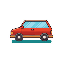 red car isolated on white