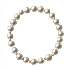 Elegant pearl necklace, isolated on white background