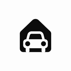 Home garage parking car icon vector sign