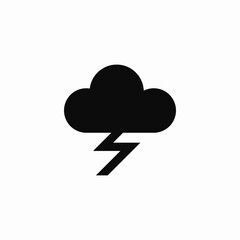 Storm cloud weather rain icon vector sign