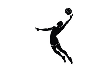 A silhouette vector illustration of a male volleyball player.eps