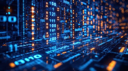 Obraz premium Data processing event digital environment graphic display technology high-tech viewpoint