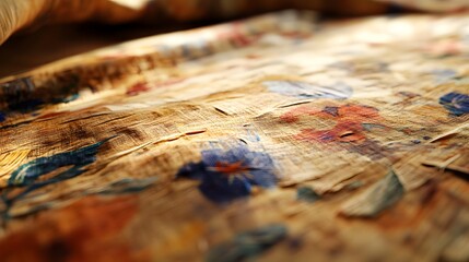 Naklejka premium Intricate Handmade Barkcloth Fabric
