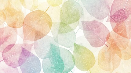 Colorful Translucent Leaves Pattern Nature Themed Designs