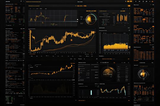 Futuristic trading interface showcasing advanced technology and market analysis. Generative AI