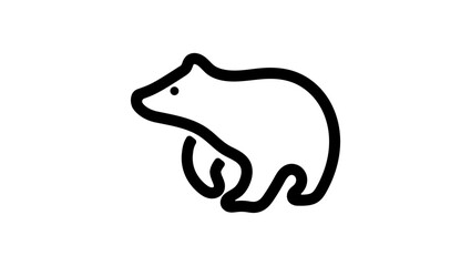 Polar Bear  symbol, black isolated silhouette