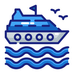 Cruise Ship Sailing in Caribbean Waters