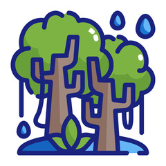 Rainforest with Lush Green Trees