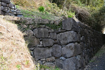 自然と調和する、石垣のある風景
