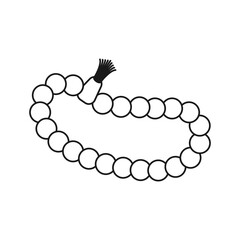 Vector illustration of prayer beads or tasbih in line art style isolated on white background