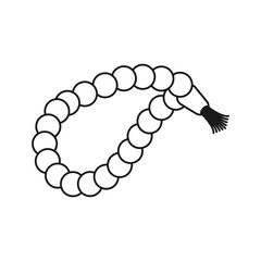 Vector illustration of prayer beads or tasbih in line art style isolated on white background