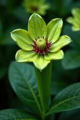 Green stapelia gettleffii with intricate details, unique flowers, plant life, nature
