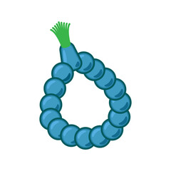 Obraz premium Vector illustration of prayer beads or tasbih in color isolated on white background