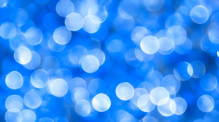 Blue bokeh lights, abstract background, festive design