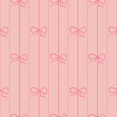 Coquette soft pink bows striped pattern