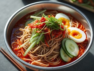 Chilled, Chewy, and Packed with Heat: Dive Into the Addictive Taste of Bibim Naengmyeon—Korea’s Iconic Cold Spicy Noodles That Deliver the Perfect Balance of Fire and Freshness!