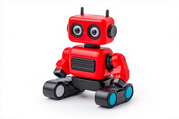 Toy robot, isolated on white background