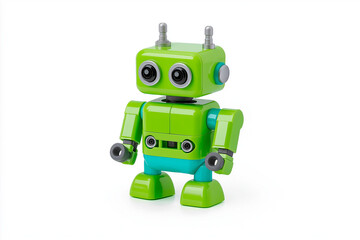 Fototapeta premium Toy robot, isolated on white background