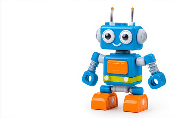 Fototapeta premium Toy robot, isolated on white background