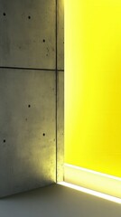 Striking Contrast: Modern Concrete Meets Vibrant Yellow in Architectural Design