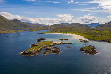 Aerial View of Glassilaun Beach, Connemara, Galway, Ireland 