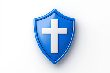 Obraz premium a cloud storage icon with shield, data security theme, modern vector, blue and white, isolated on white background