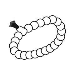 Obraz premium Vector illustration of prayer beads or tasbih in line art style isolated on white background