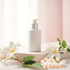 cosmetic cream with flower
