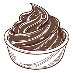  Chocolate Cream Spread Isolated on White Background 