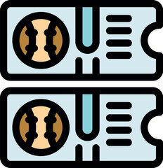 Pair of baseball tickets allowing entry to a thrilling baseball match, promising an exciting sporting experience