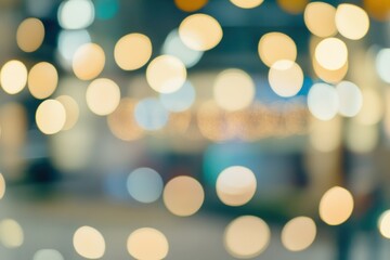 Blurred bokeh lights creating a festive atmosphere indoors