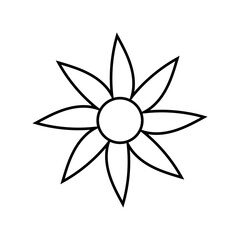 Flower icon vector. Garden illustration sign. Flora symbol or logo.