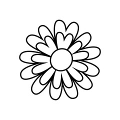 Flower icon vector. Garden illustration sign. Flora symbol or logo.