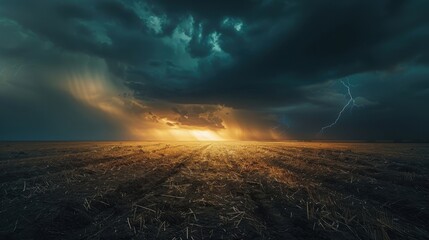 The abstract storm is a captivating sight. Lightning and rain add to the dramatic atmosphere.