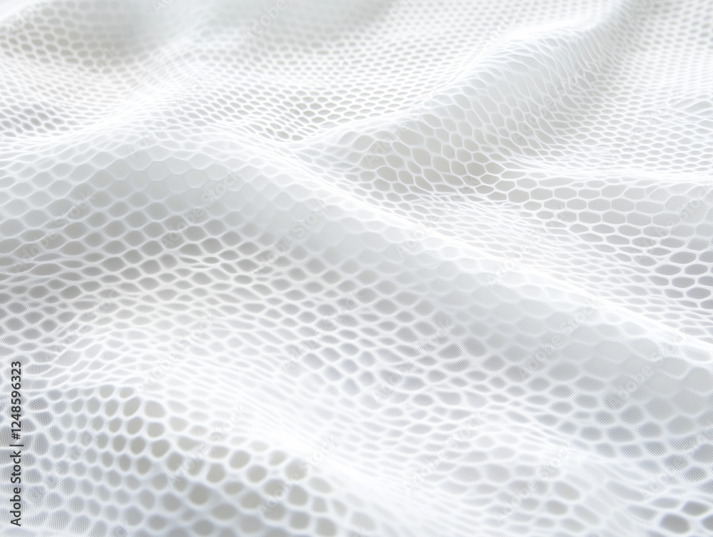 Poster light and bright minimalist hexagonal geometric grid pattern with dynamic waving motion on a clean p